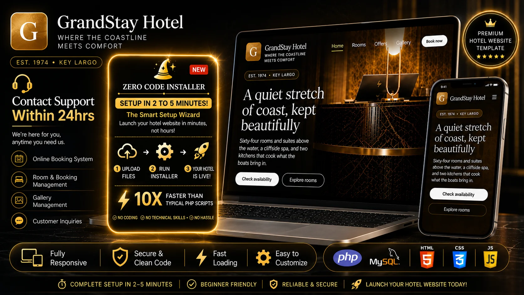 Premium Hotel Booking Website | PHP, MySQL & Admin Dashboard