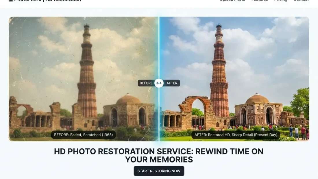 AI Photo Restorer website