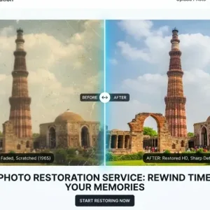 AI Photo Restorer website