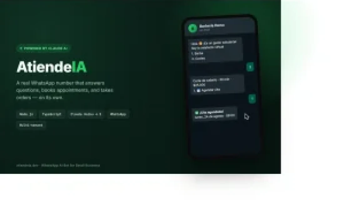 AtiendeIA — WhatsApp AI Bot for Small Business