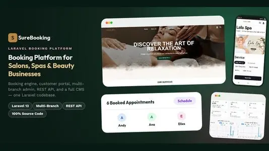 SureBooking — Online Appointment Booking Laravel System for Salons, Spas & Beauty