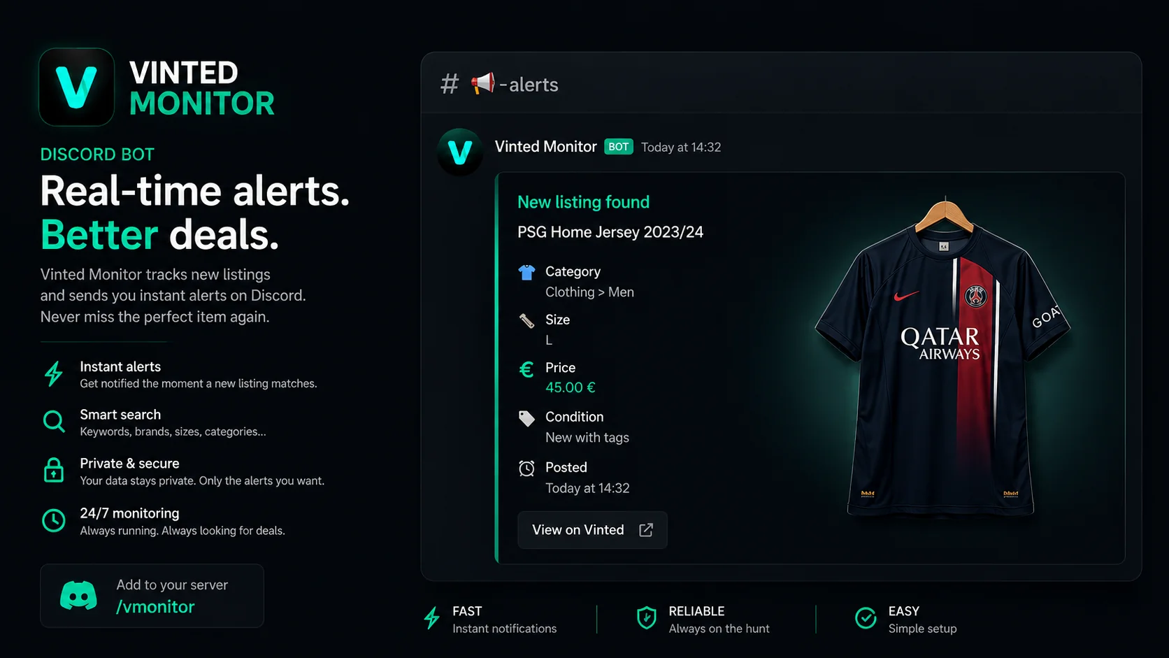 Vinted Alert Bot - Discord Real-Time Monitor
