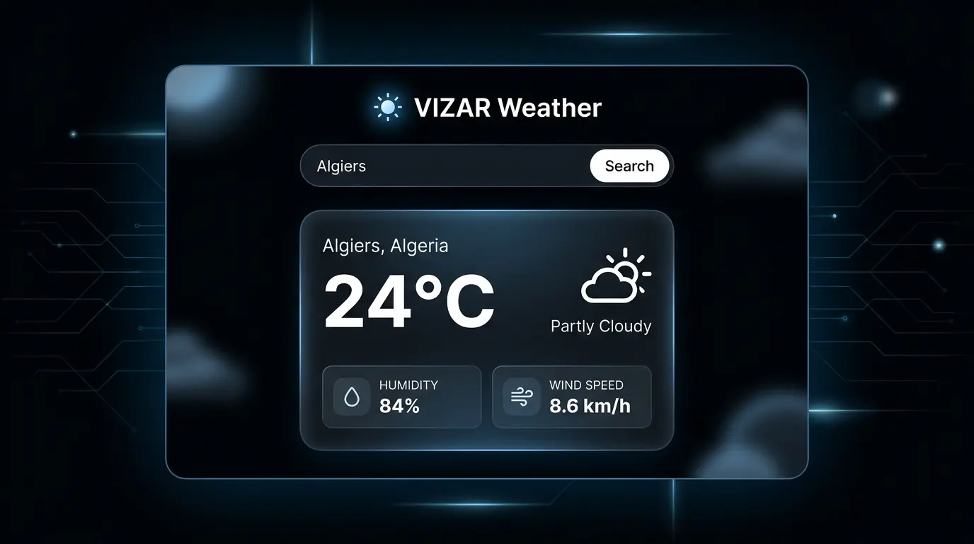 VIZAR Weather - Modern Weather Web App with Monetag Ads Integration