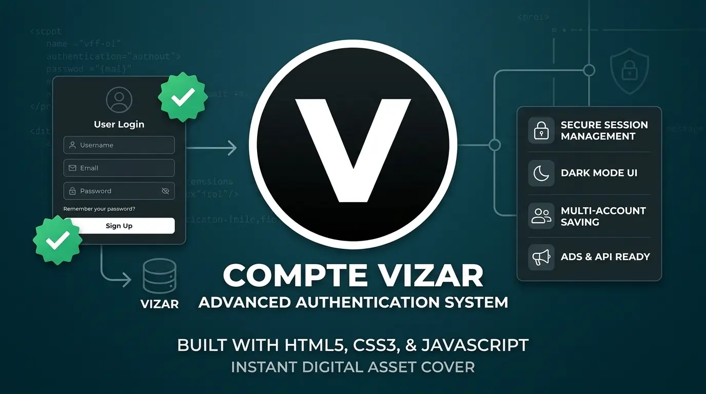 Compte VIZAR - Advanced Authentication & User Account System Template