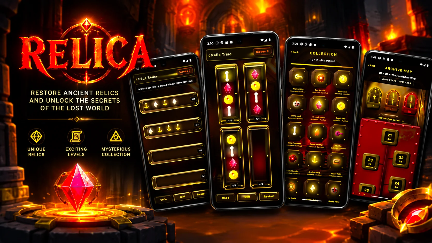 RELICA - Fantasy Puzzle Game (React Native + Expo)