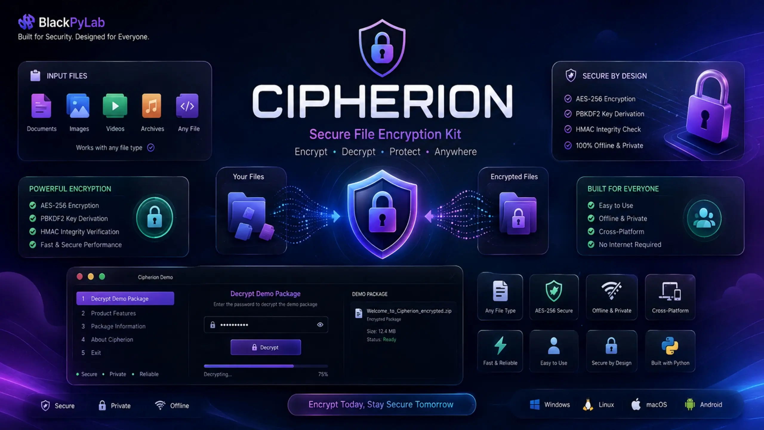 Cipherion – Secure Python File Encryption Tool