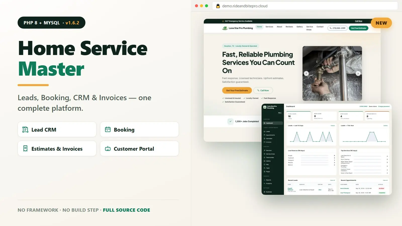 Home Service Master – Lead Generation, Booking, CRM & Invoicing System