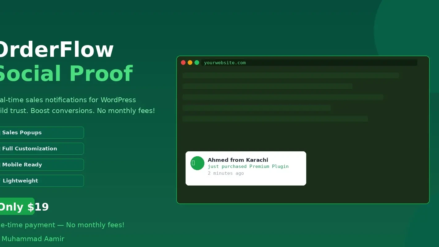 OrderFlow Social Proof – Sales Popup Notifications for WordPress