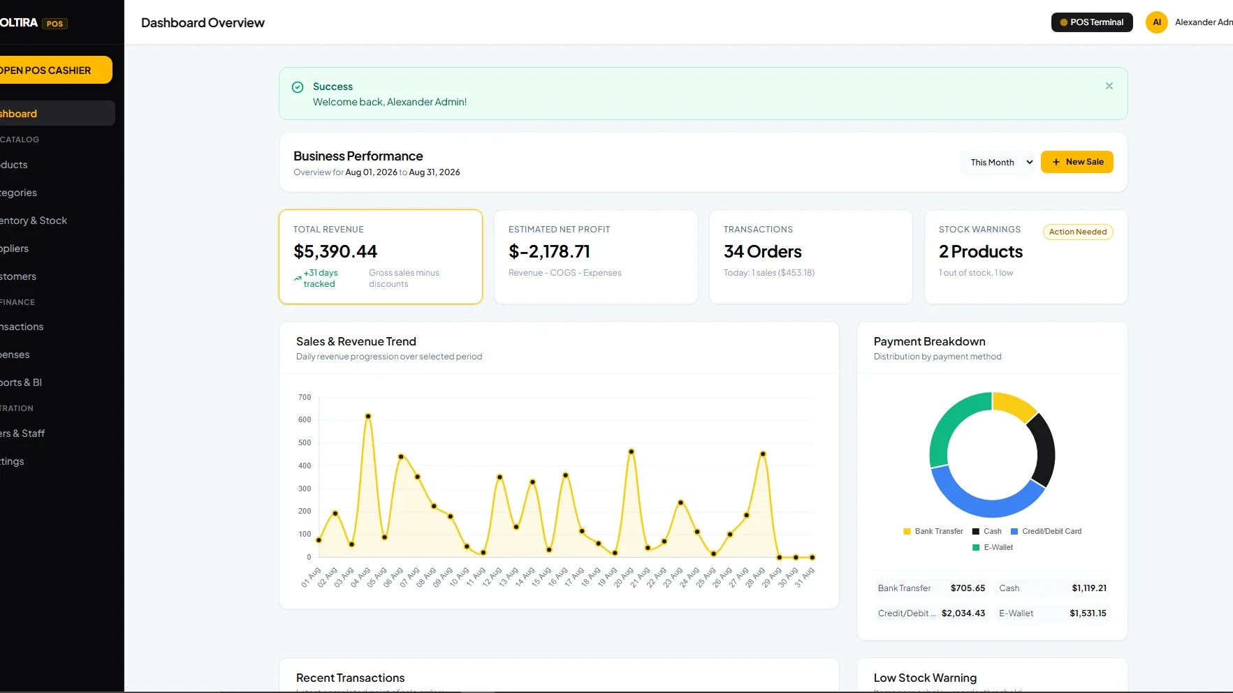 Voltire POS - Laravel Point of Sale
