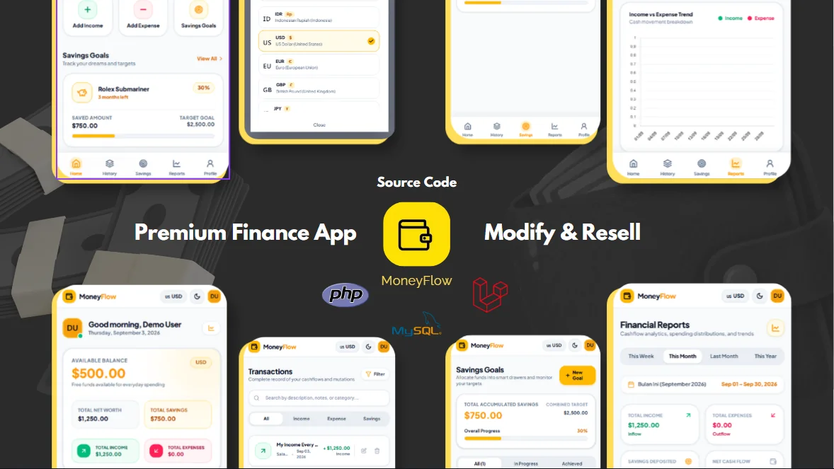 MoneyFlow - Personal Finance & Cashflow Web Application