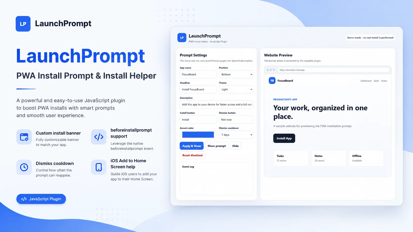LaunchPrompt – PWA Install Prompt & Install Helper