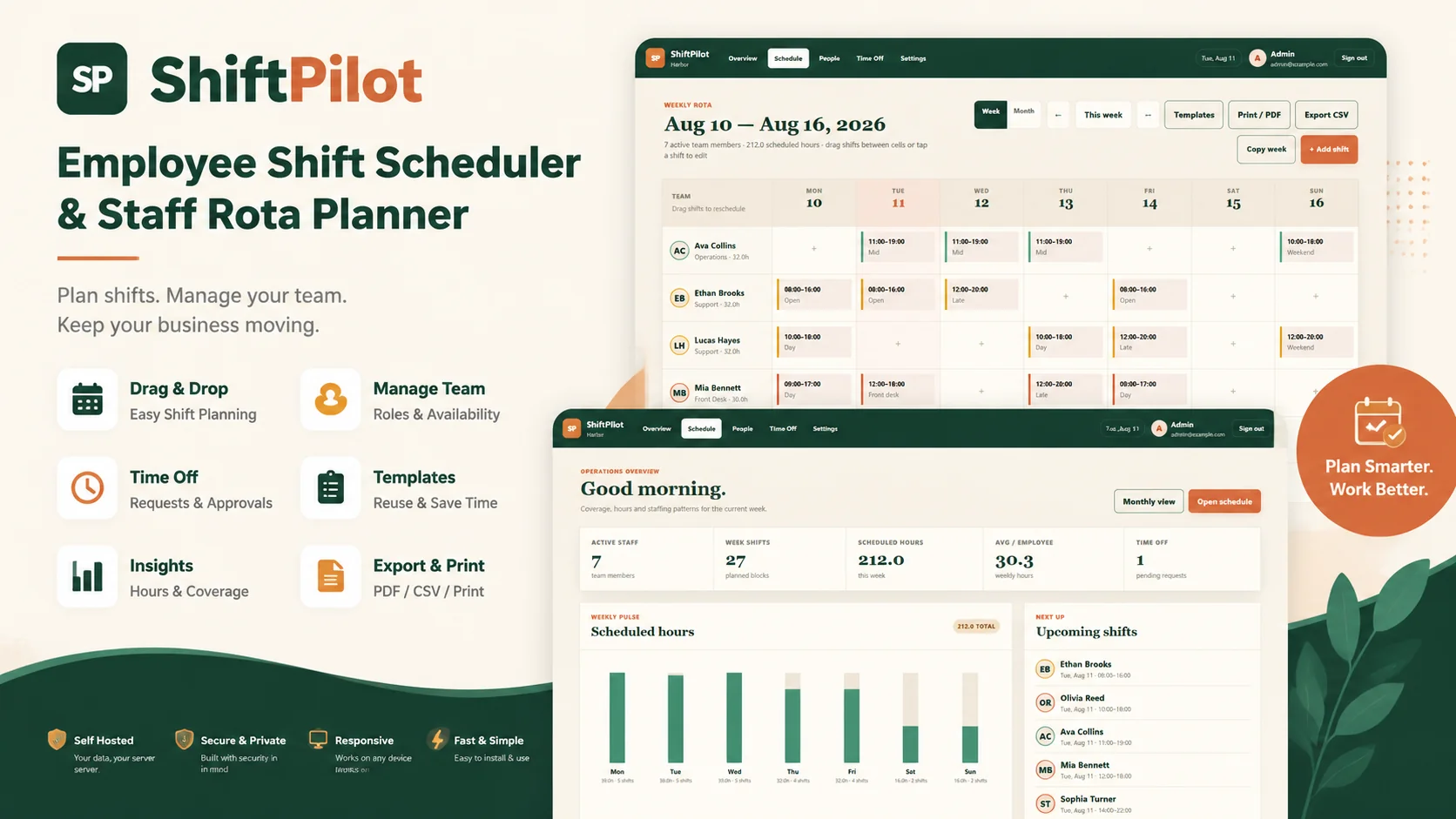 ShiftPilot – Employee Shift Scheduler, Staff Rota & Leave Planner