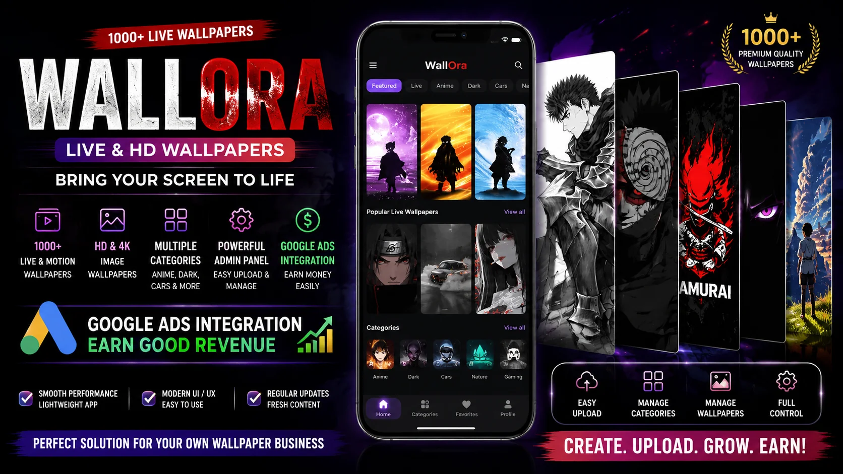 live wallpaper  – 1000+ Live & HD Wallpapers App with Powerful Admin Panel & Google Ad Integration