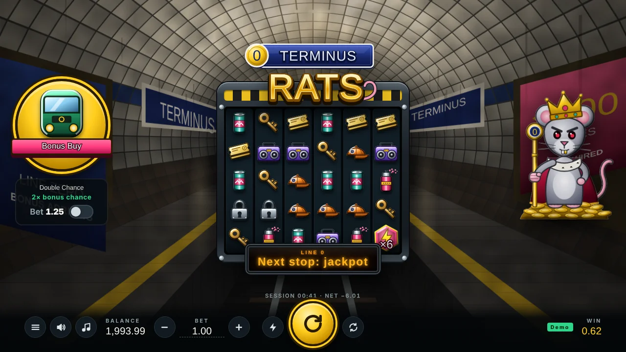 Terminus Rats - HTML5 Slot Game (Pay Anywhere, Tumbles, Bonus Buy, Mobile Ready)