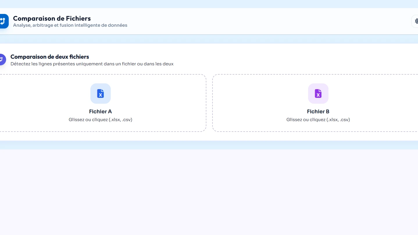 Comparateur & Fusionneur de Fichiers Excel/CSV — Web App Google Apps Script (gratuit, 100 % client-side)