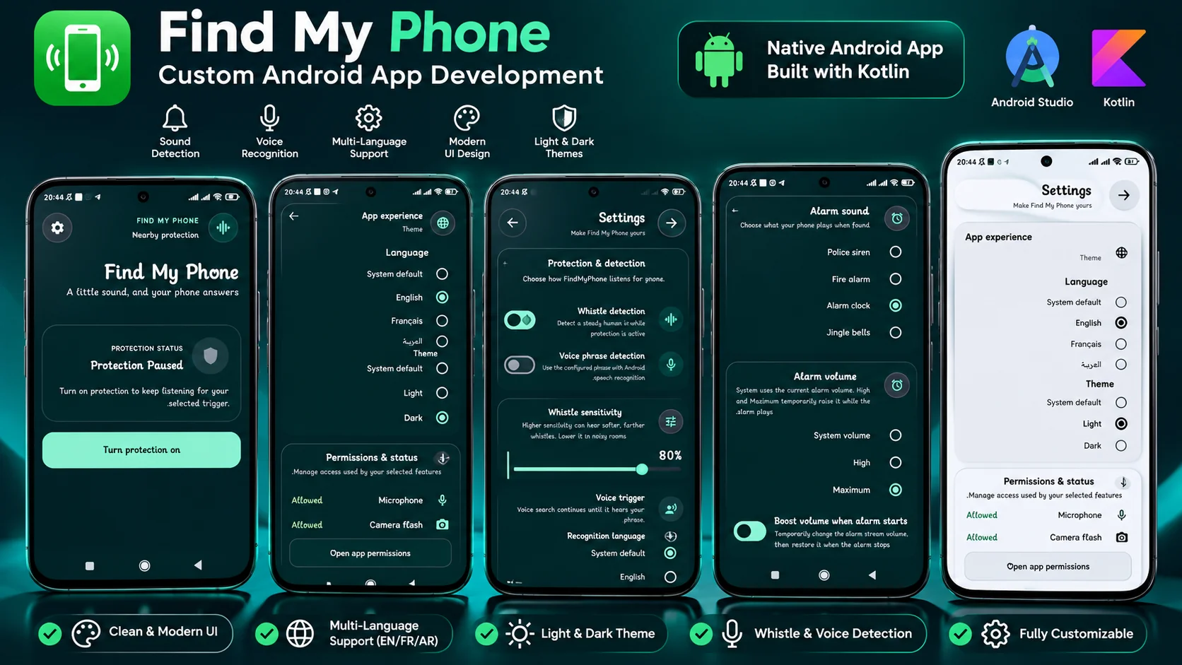 FindMyPhone – Android Whistle Detection App