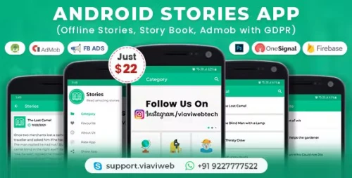 Android Stories App (Offline Stories, Story Book, Admob with GDPR)