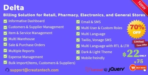 Delta POS - Invoicing, Billing & Inventory Management System with GST & CRM
