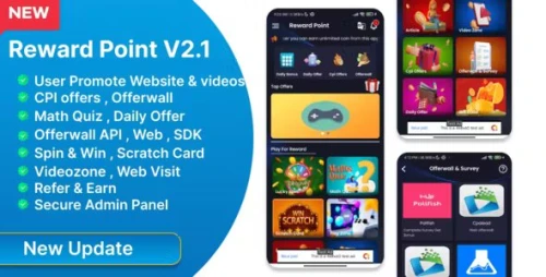 Reward Point - CPI Offer + Offerwall + Game + Spin