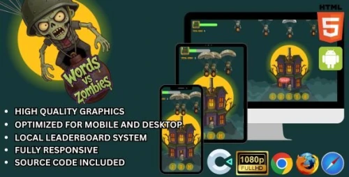 WordsVsZombies Educational Game(Construct 3)