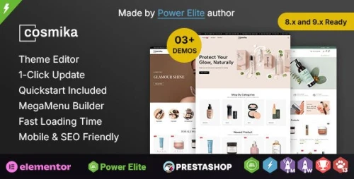 Cosmika - Cosmetics & SkinCare Elementor Prestashop Responsive Theme