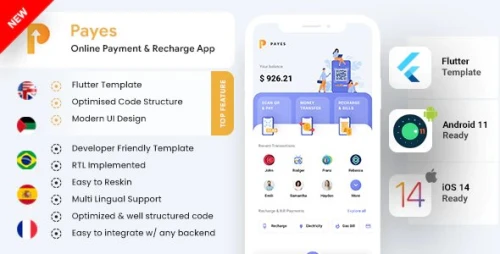 2 App Template | Online Bill Payment App | Recharge App | Booking App | Wallet App | Payes