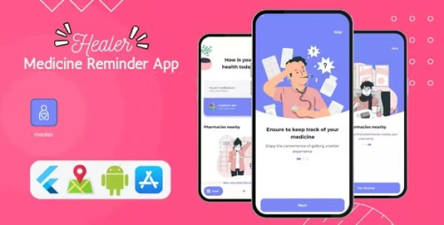 Healer v1.3 - Medicine Reminder App - Flutter, SQLite & Local Notification - Android & iOS