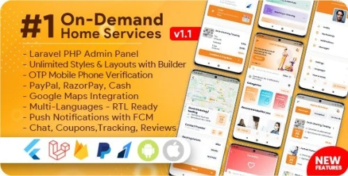 On-Demand Home Services, Business Listing, Handyman Booking with Admin Panel