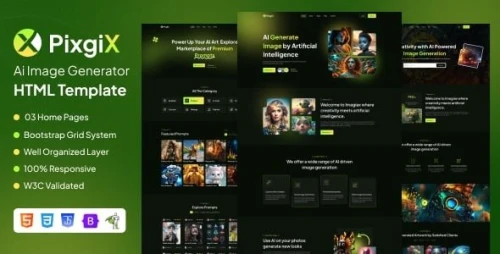 Pixgix - Ai Image Generator HTML Template