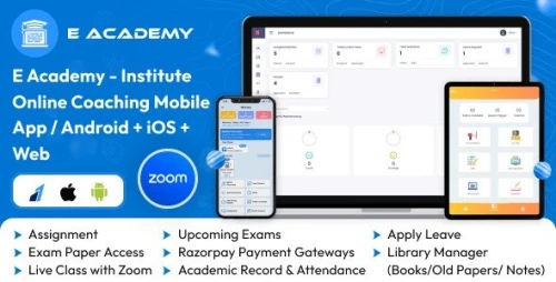 Elearning - E Learning Mobile App Android + IOS + WEB