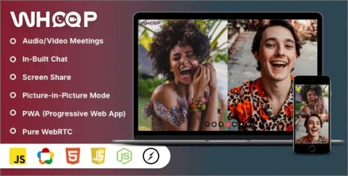 Whoop - One to One Video Meetings, Chat, File Share, Screen Share & PWA