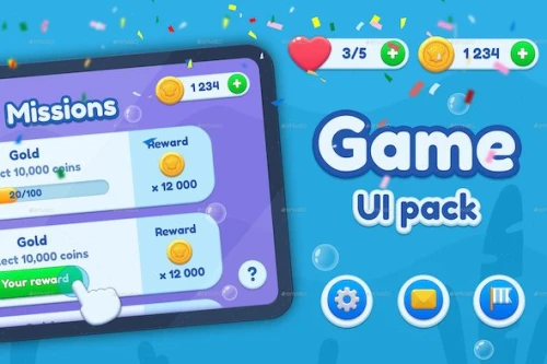 Casual GUI/ Mobile Game UI Pack