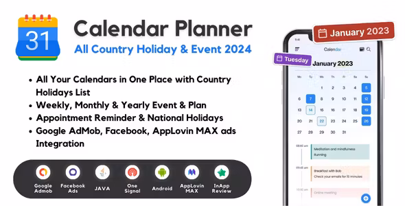 Calendar Planner - All Country Holiday & Event 2024