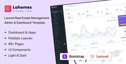 Lahomes - Laravel Real Estate Management Admin & Dashboard Template