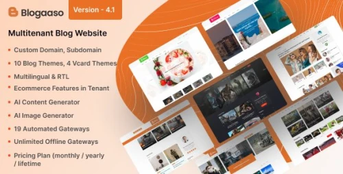 Blogaaso - AI Powered Blog Website Builder SAAS (Multitenant)