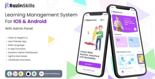 RazinSkills - LMS Mobile App with Laravel Admin Panel | Learning Management System