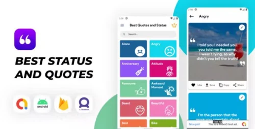 Best Status and Quotes app ,Quotes maker and Admob , Facebook ads