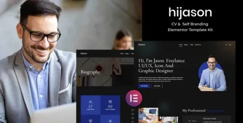 HiJason - CV & Self Branding Elementor Template Kit