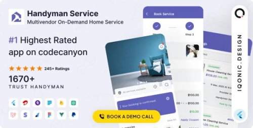 Handyman - Home Services Booking App, Website & Admin Panel