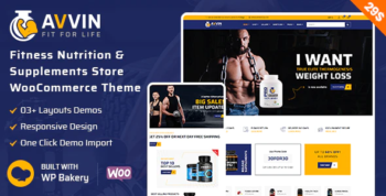 Avvin - Fitness Nutrition and Supplements Store WooCommerce Theme