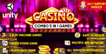 Combo Casino Games – 5 in 1 Unity Games