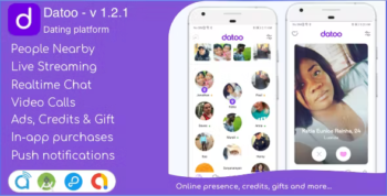 Datoo - (Android Only) - Dating platform with Live Steaming and Video calls + Admin Panel