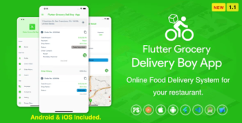 Flutter Grocery Delivery Boy App for iOS and Android 1.1