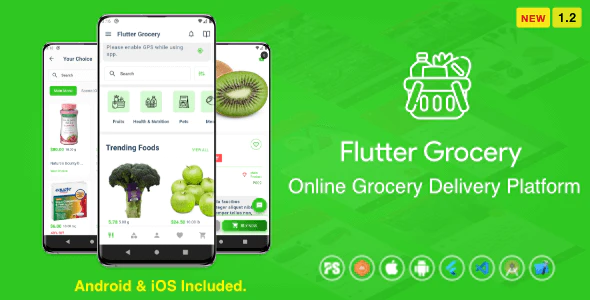 Flutter Multi Vendor Grocery (Convenience Store, Food, Vegetable, Fresh Fruit, eCommerce, Retail)