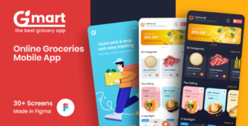 Gmart - Groceries Mobile UI Screens Figma Template