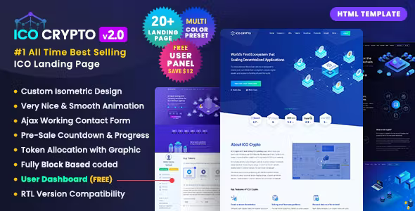 ICO Crypto - Multi-Purpose Landing Page HTML Template