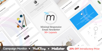 Miley - Minimal Responsive Email Template with Online Builder