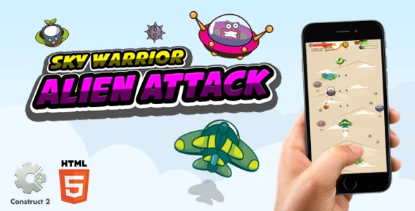 Sky Warrior Alien Attack - Construct 2 Html5 Game