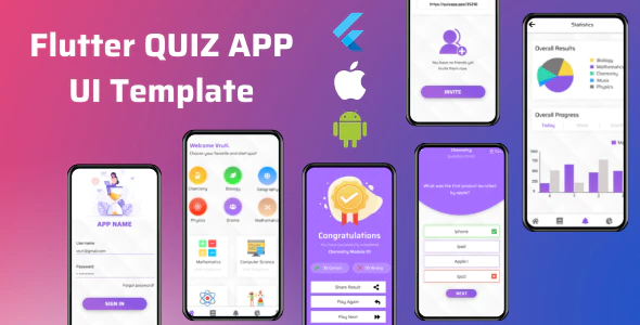 The Quiz - Flutter App UI Template