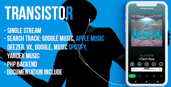 Transistor B (android) - live radio, chat, news, php backend